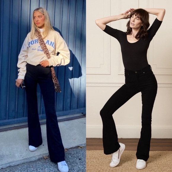 NWT BOYISH Black Stretch Denim High Rise Flare Leg 90s Bootcut Jeans 27 - Picture 5 of 9